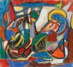 Anbetung by Adolf Hölzel, 2nd half 1920s/early 1930s, Pastel on machine-made laid paper, offered Dec 2021