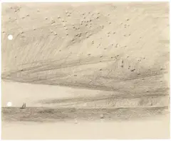 Wolken über der See (Seascape with clouds) by Lyonel Feininger, 1912, Pencil drawing on fine drawing paper, sold Dec 2021