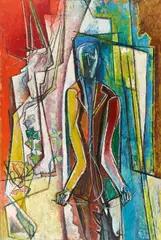 Georg Meistermann, Der Wünschelrutenmann, 1944/1945, Oil on canvas