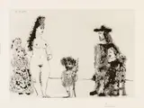 Pablo Picasso, La Célestine présente sa pupille; avec un enfant au rameau d'olivier, 1968, Etching on wove paper