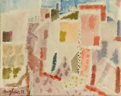 Eduard Bargheer, Häuser in Forio, 1958, Oil on canvas, relined