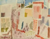 Eduard Bargheer, Häuser in Forio, 1958, Oil on canvas, relined