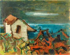 Lava II by Werner Scholz, 1972, Oil on fibreboard, sold Dec 2021