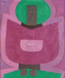 Max Ackermann, Ampel violett, 1970, Acrylic on burlap