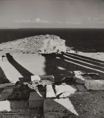 Schatten der Säulen des Poseidontempels, Kap Sounion by Herbert List, 1937, Vintage ferrotyped gelatin silver print, sold Dec 2021