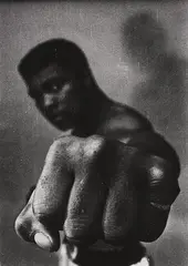 Thomas Hoepker, Muhammad Ali (Dark Fist scratched), Chicago, 1966, Gelatin silver print, printed 2010s