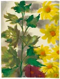 Dahlien und Blattpflanze by Emil Nolde, Circa 1935/1940, Watercolour on Japan paper, sold Dec 2021