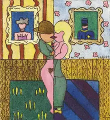 William Copley, Untitled, 1989, Acrylic and marker on canvas