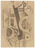 Fernand Léger, Composition mécanique, 1923, Graphite drawing on paper