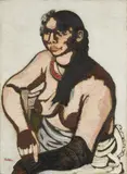 Jankel Adler, Halbakt, 1927, Oil on canvas