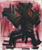 A. R. Penck, Erste Standart Transformation 1 (4 Köpfe), 1996, Acrylic on canvas