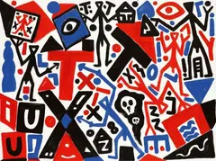 A. R. Penck, Geben und Nehmen, 2005, Acrylic on canvas