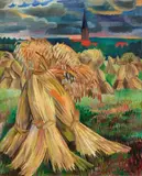 Conrad Felixmüller, Kornpuppen in trüber Landschaft (Klotzsche), 1925, Oil on canvas