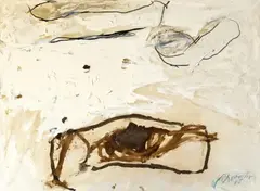 Emil Schumacher, Blanco, 1985, Oil on canvas
