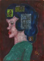 William Copley, Untitled, 1959, Oil on canvas on wood