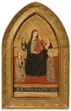 The Virgin Enthroned with Child and Saints by Master of the Lazzaroni Madonna, Tempera on panel, offered Nov 2021