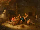 Adriaen van Ostade, A Fiddler among Peasants, Oil on panel