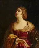 Saint Catherine by called Il Guercino Giovanni Francesco Barbieri, Oil on canvas (relined), offered Nov 2021