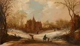 Frans de Momper, Winter Landscape, Oil on panel (parquetted)