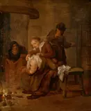 Jan Miense Molenaer, Allegory of the sense of smell, Oil on wood