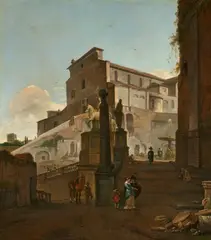 Thomas Wijck, View of Santa Maria in Aracoeli in Rome, Oil on canvas (relined)