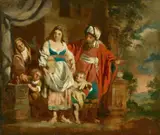 Pieter Jozef Verhaghen, Hagar and Ishmael Banished by Abraham, Oil on paper, mounted on panel