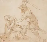 Adriaen de Vries, The Martyrdom of Saint Catherine, Brown ink and was