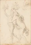 Flemish School 17th century, Apollo and Daphne, Charcoal on textured paper (watermarked)