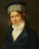 Russian School 19th century, Portrait of a Young Man with a Fur Hat, Oil on canvas (relined)