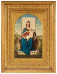 Franz Ittenbach, The Madonna Enthroned with Child, Oil on panel