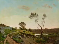 Paysage De La Campagne Bourguignonne by Henri Harpignies, Oil on canvas, sold Nov 2021