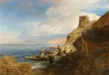 Oswald Achenbach, View from a Bay near Naples, Oil on canvas
