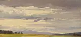Carl Irmer, Alpine Landscape with a Low Horizon Line – Cloud Study, Oil on cardboard