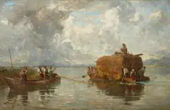 Josef Wopfner, The Interrupted Catch, Oil on canvas