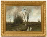 Arnold Marc Gorter, Autumn Landscape with a Stream, Oil on canvas (relined)
