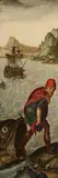 Pair of Donor Portraits -  Verso: Jonas and the Whale / Samson carrying the Gates of Gaza on to the Hill by circle of Maarten van Heemskerck, Oil on panel, sold Jul 2021