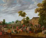 Joost Cornelisz Droochsloot, Village Landscape with Peasant Festivities