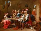 Joos van Craesbeeck, Merry Company, Oil on panel (parquetted)