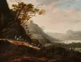Adriaan Bloemaert, Landscape with Shepherds, Ruins and a Valley, Oil on panel