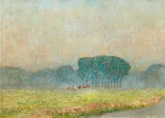 Emile Claus, Scène champêtre, Oil on canvas