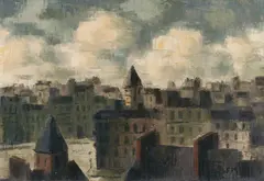 Frans Masereel, Les Toits, 1929, Oil on canvas