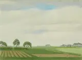 Herbert Böttger, Landschaft am Niederrhein, Presumably 1930, Oil on canvas