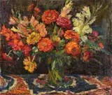 Willy Schlobach, Blumenstillleben, Oil on canvas