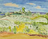 Erich Heckel, Landschaft an der Förde, 1938, Watecolour and black chalk on firm, slightly textured paper