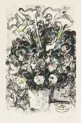 Le bouquet blanc by Marc Chagall, 1969, Colour lithograph on wove paper with watermark "Arches", sold Jun 2021