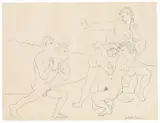 Le Jeu du Taureau by Pablo Picasso, 1954, Lithograph on wove paper with watermark "Arches", sold Jun 2021