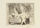 Pablo Picasso, Minotaure aveugle guidé dans la nuit par une petite fillette au pigeon, 1934, Etching on Montval laid paper with watermark "Picasso"