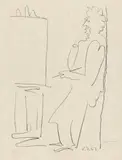 Le Peintre et son Modèle by Pablo Picasso, 1962, Lithograph on Japon nacré, sold Jun 2021