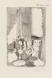 Nature morte au Livre by Pablo Picasso, 1953, Lithograph on wove paper with watermark "ARCHES", sold Jun 2021
