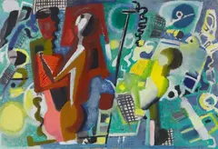 Strand by Max Ackermann, 1938, Oil on artist's board, sold Jun 2021